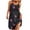 Black, variant on Womens Sundress Summer Fashion Floral Printed Crew Neck Spaghetti Strap Pleated Boho Casual Loose Beach Sun Mini Dress