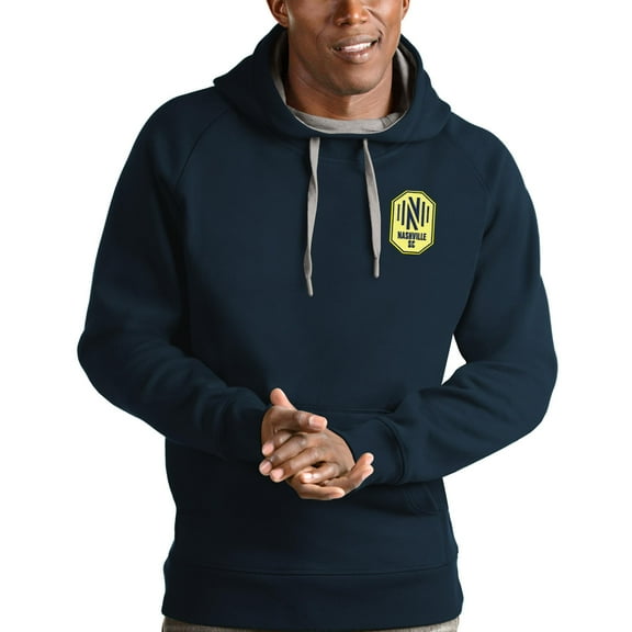 Men's Antigua Navy Nashville SC Logo Victory Pullover Hoodie