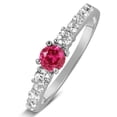 thumbnail image 3 of 1.5 Carat Round Shape Red Ruby Moissanite Diamond Wedding Ring Set in 10k White Gold, 3 of 4