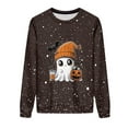 thumbnail image 4 of Sriper Halloween Clothes for Women, Ghost Pumpkin Graphic Shiny Sweatshirt, Spooky Trendy Pullover, Tunic Tops, Winter Hiking Clothes, Soft & Warm Fabric Cute Sudaderas Para Mujer Brown 2X, 4 of 8