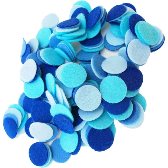 Playfully Ever After Blue, Light Blue, Militia Blue & Turquoise Craft Felt Circles (3 Inch - 30pc)
