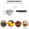thumbnail image 2 of U-Taste Small Fine Mesh Strainer: 18/8 Stainless Steel 3.35in 30 Mesh Kitchen Food Sieve with Sturdy Riveted Silicone Handle, Heavy Duty Deep Handheld Metal Colander for Tea, Juice (Black), 2 of 9