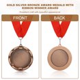 thumbnail image 4 of Uxcell Award Medal, Place Winner Medal with Red Ribbon Prize Medal for Competitions Sport Bronze, 4 of 7