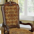 thumbnail image 6 of Miekor Furniture Formal Traditional Cherry Set of 2pc Arm Chairs Dining Room Brown Damask Print Fabric Solid wood Dining Chair W5U312, 6 of 8