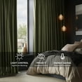 thumbnail image 2 of Half Price Drapes Signature Hunter Green Velvet Blackout Curtains For Bedrooms (1 Panel), 50WX 84L, 2 of 11