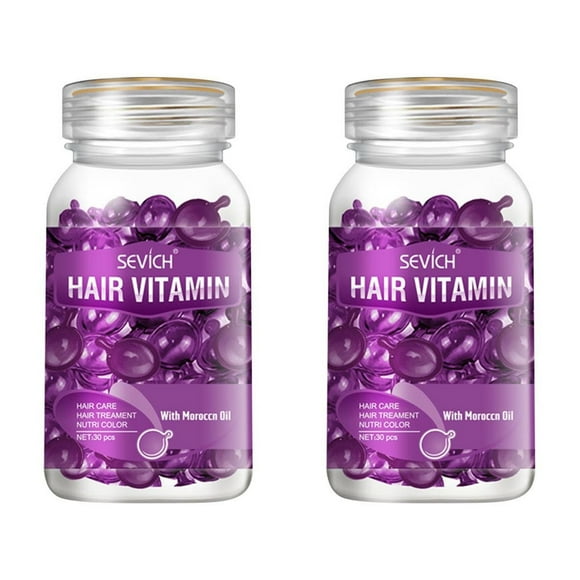 Aceite capilar con aceites esenciales, 30 cápsulas. Aceite capilar con queratina para puntas abiertas. Acondicionador hidratante reparador para cabello seco o dañado de todo tipo. 30 ml por cápsula.