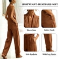 thumbnail image 6 of VISALY Womens Linen 2 Piece Sets Fashion Sleeveless V Neck Halter Top Matching Baggy Wide Leg Long Pants Set Summer Casual Outfits Trendy Loose Fit Cotton Linen Matching Lounge Set Wine M, 6 of 6