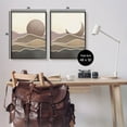 thumbnail image 3 of Neutral Toned Landscape Sun Moon Landscape Graphic Art Black Framed Art Print Wall Art, Set of 2, 3 of 8