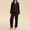 *Black, variant on Women's Collared Pajama Set, Long Sleeve Button Down Top and Long Pants Loungewear Sleepwear Black,Women's Plus M