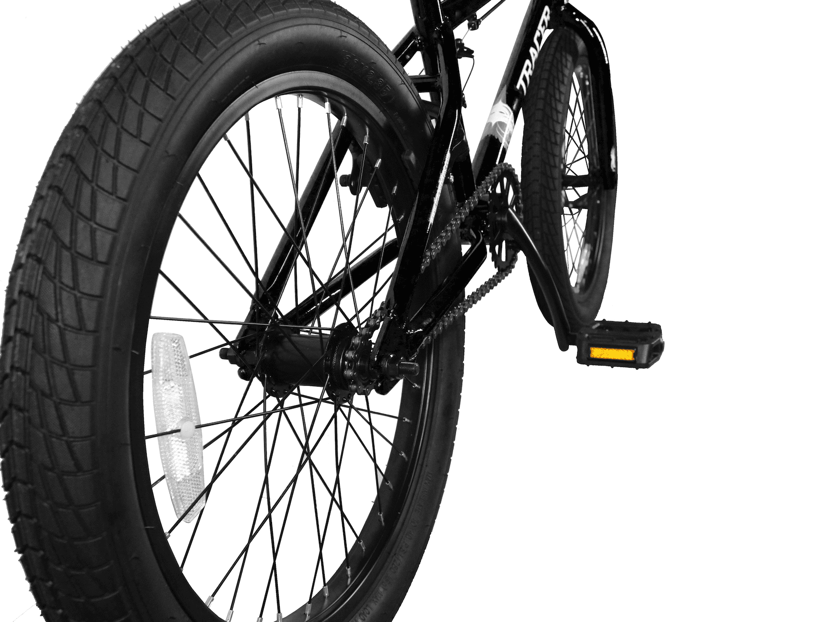 WonderWheels 20" BMX Steel Frame V-Brake One Piece Crank Alloy Rims 36H - Black