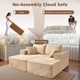 thumbnail image 6 of Ovios 74"W Oversized Double Chaise Lounge Chair Deep Seat Cloud Sofa Bed Sleeper Loveseat for Living Room, No Assembly, Black, 6 of 9