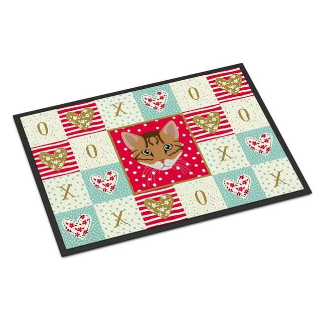 Carolines Treasures CK5102JMAT Tapis Intérieur Ou Extérieur 24 x 36 Po. Cheetoh Cat Love