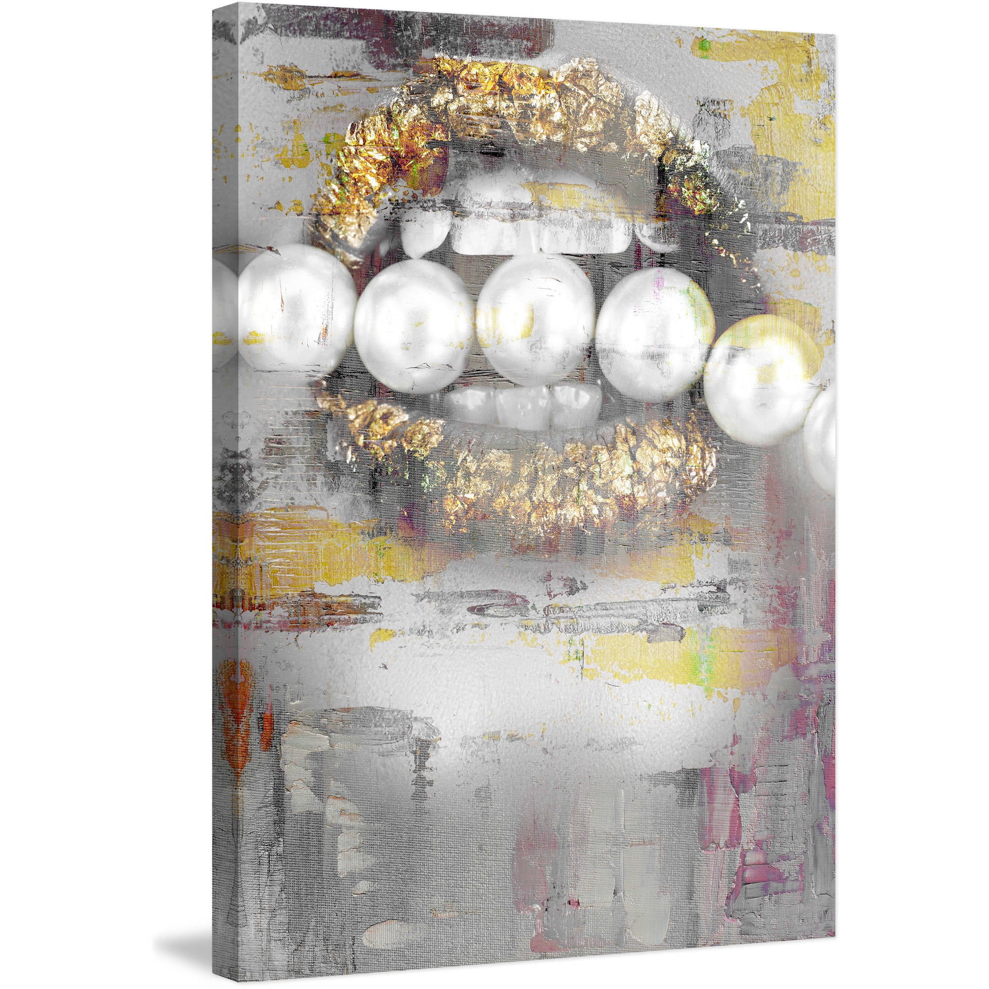 Pearl Nibble Painting Print on Wrapped Canvas