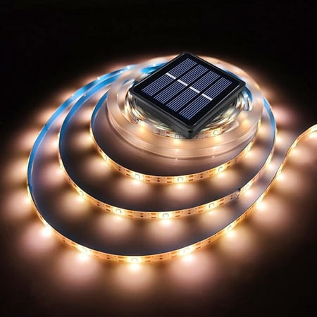 Solar Strip Lights Outdoor LED Outdoor Tape Lights Waterproof 20FT 180LED Rope Cuttable for Wrap Outside Pool Christmas Back Lighting Stair Step (Upgraded Version)