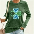 thumbnail image 4 of Uootdi Cute Shamrock Graphic Crewneck Long Sleeve Shirts for Women St. Patrick's Day Sweatshirt for Women Lucky Leaf Irish Shamrock Pullover Shirts Tops Gift, 4 of 6