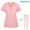 A009-Pink, variant on Scrubs for Women Set, Zipper V-Neck Nurse Scrub Top and Jogger Pants Medical Stretch Working Uniform Scrub Sets Dark Green L
