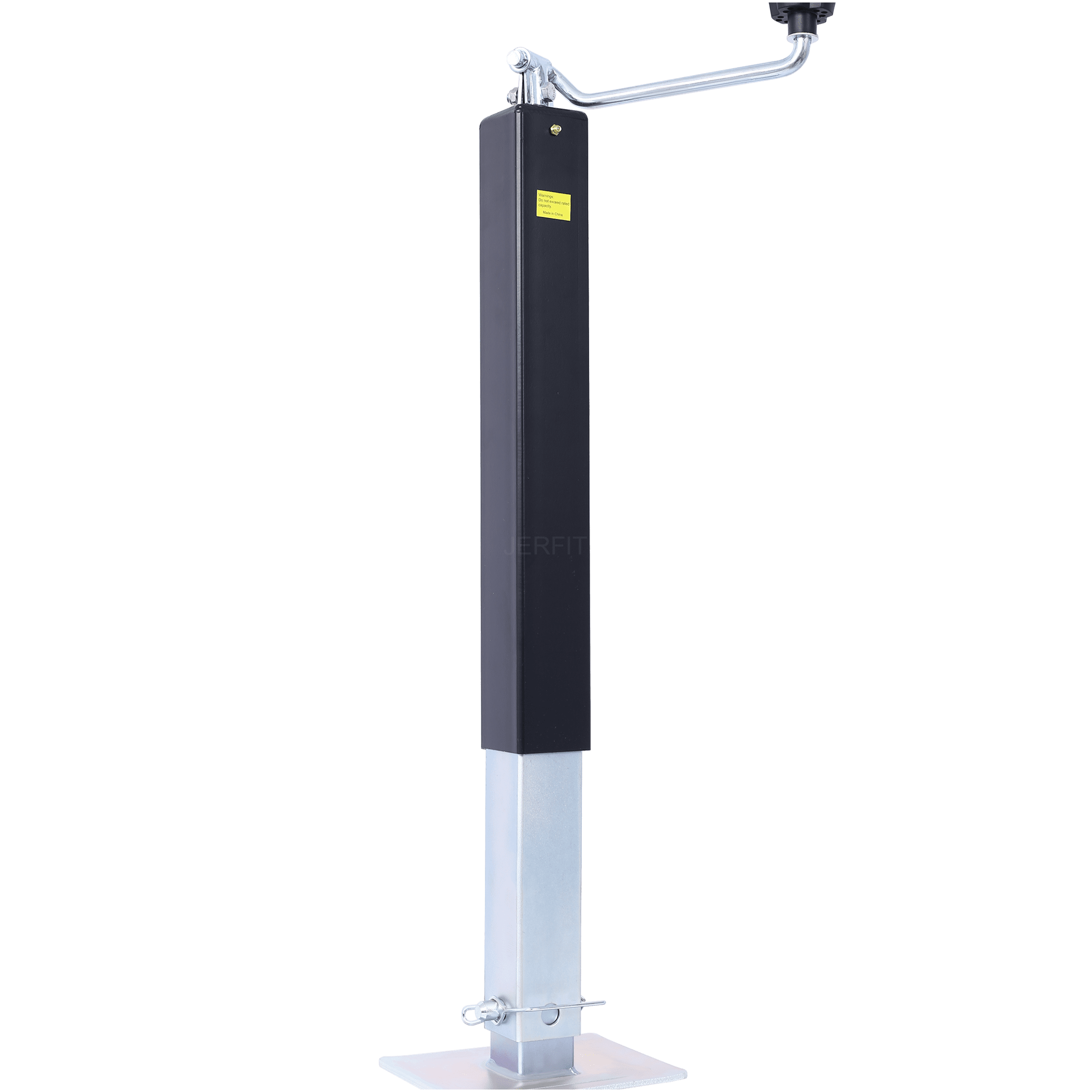 JERFIT 8000 lb Heavy Duty Drop Leg Jack, 15" Lift Travel, Weld-On Trailer Jack for Utility, Equipment & RV, Black Powder Coated Steel Construction