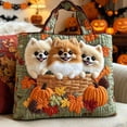 thumbnail image 3 of Halloween Quilted Tote Bag,Reusable Shopping Tote Large Capacity Trick or Treat Bag Fall Gift for Women Daily Commute Travel Shoulder Strap Handbag, 3 of 4