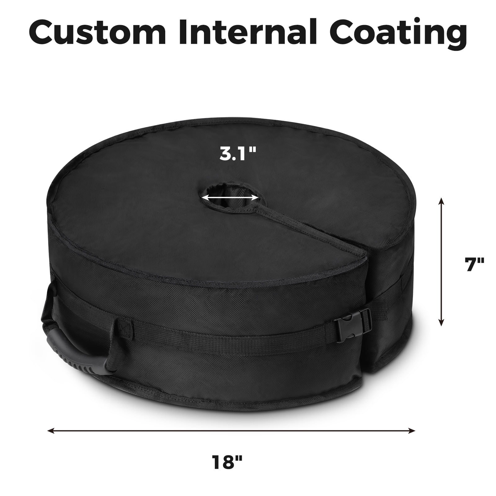 18" Round Umbrella Base Weight Sandbag, Heavy-Duty Sandbags, Fillable Sand Bags with Side-Slot Opening for Weight Fits Offset, Cantilever & Outdoor Patio Outdoor Garden Parasol Stand (Without Sand)