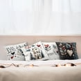 thumbnail image 4 of Ambesonne Romantic Throw Pillow Cover 4 Pack, Watercolor Dear Love XOXO, 16", Dark Petrol Blue Red, 4 of 8