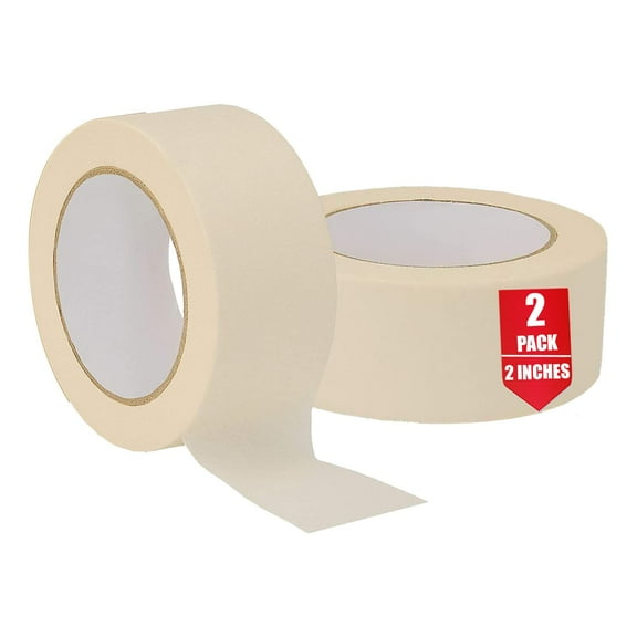 Masking Tape 2 Inch Wide, General Purpose Masking Tape 2 inch x 60.1-Yards, 3" Core, 2/Pack