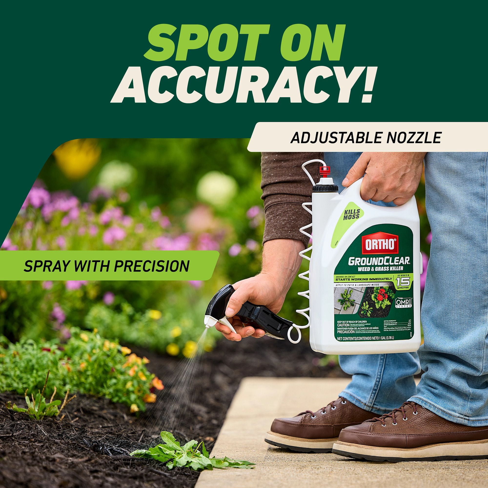Ortho GroundClear Weed and Grass Killer, Kills Moss and More, OMRI Listed, 1 gal.