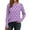 Purple, variant on EchfiProm Womens Tops Long Sleeve Pullover Crew Neck Y2k Purple Polka Dot T-Shirt for Ladies Relaxed Fit
