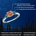 thumbnail image 2 of Gem Stone King 10K White Gold Ecstasy Mystic Topaz and Blue Diamond 3-Stone Ring for Women | 1.20 Cttw | Round 6MM | Gemstone November Birthstone | Size 5, 2 of 6