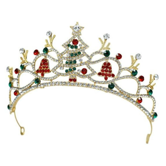 Christmas with Rhinestones - Jeweled Xmas Tree Headband - Festive Sparkling Headpiece