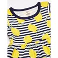 thumbnail image 2 of Robes à Manches Courtes et Longues en Coton Biologique pour Bébés Filles, Robe de Jeu, Lemons Manches Courtes, 4T US, 2 of 2
