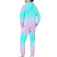 thumbnail image 4 of DISNIMO Fish Scale Hoodies Sets for Girls Pullover Hoodie Kids Girls Sweatshirts Preppy for Girls 6 7 Hoodies And Sweatpants Set Girls Drop Shoulder Hooded Sweatshirt with Pockets, 4 of 7