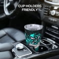 thumbnail image 6 of Lsque Geometry Dash Pattern 20oz Car Cup with Lid and Straw, Insulated Coffee Cup with Straw Topper, Spill Proof Travel Coffee Mug, Stainless Steel Tumble, 6 of 8