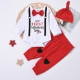 thumbnail image 2 of EnJoCho Kids Baby Boy Valentine’s Outfit Long Sleeve Letters 𝖱omper Pants Hat Set First Valentines Clothing Apparel Garment Bodysuit Holiday Celebration Gift, 2 of 8