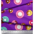 thumbnail image 2 of Soimoi Tissu en Poly Georgette Violet Imprimé Donuts 1 Yard 52 Pouces de Large, 2 of 5