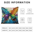 thumbnail image 6 of Acheng Butterfly Throw Pillow Covers Colorful Oil Painting Abstract Rainbow Art Theme Watercolor White Blue Home Sofa Decorative Living Dorm Couch Office,Set of 2 White, 6 of 6