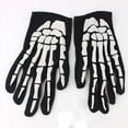 thumbnail image 3 of AWZXDE Unisex Short Skeleton Gloves for Halloween Party Performance, Dance Show Hands White, 3 of 3