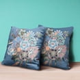 thumbnail image 4 of Amrita Sen Friendship Bouquet Indoor/Outdoor Pillow with Removable Cover in Blue Pink Green Peach20x20, 4 of 5