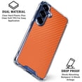 thumbnail image 3 of Skinit Orange Carbon Fiber Specialty Texture Material Galaxy S25 Plus Clear Case, 3 of 4