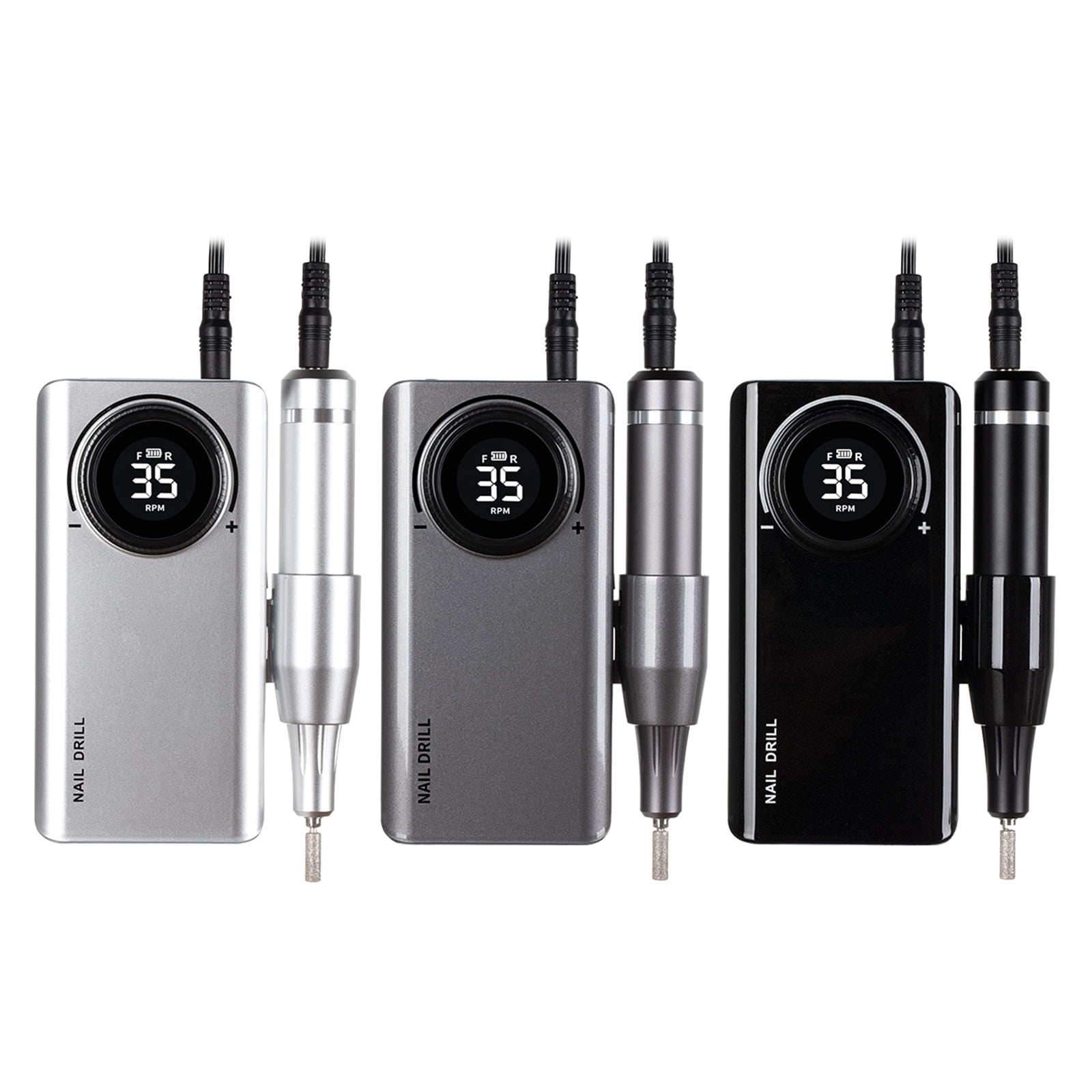 0-35000RPM Nails Drill Machine for Acrylic Nails Comes with 6 Drill Bits and Sanding Bands for Comprehensive Home Use