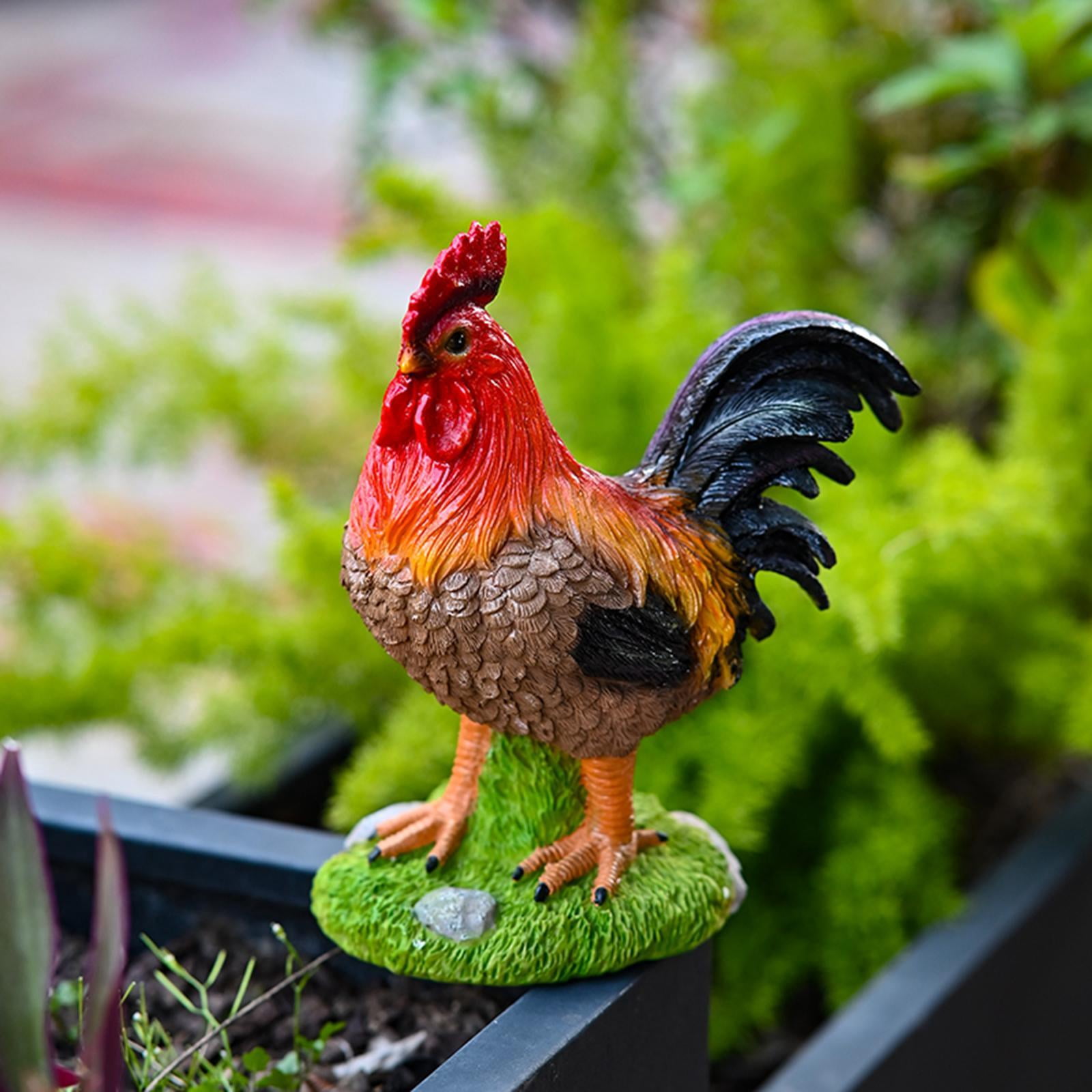 Bothyi Garden Statue Chicken Sculpture Animal Decoration Patio Outdoor Figurine