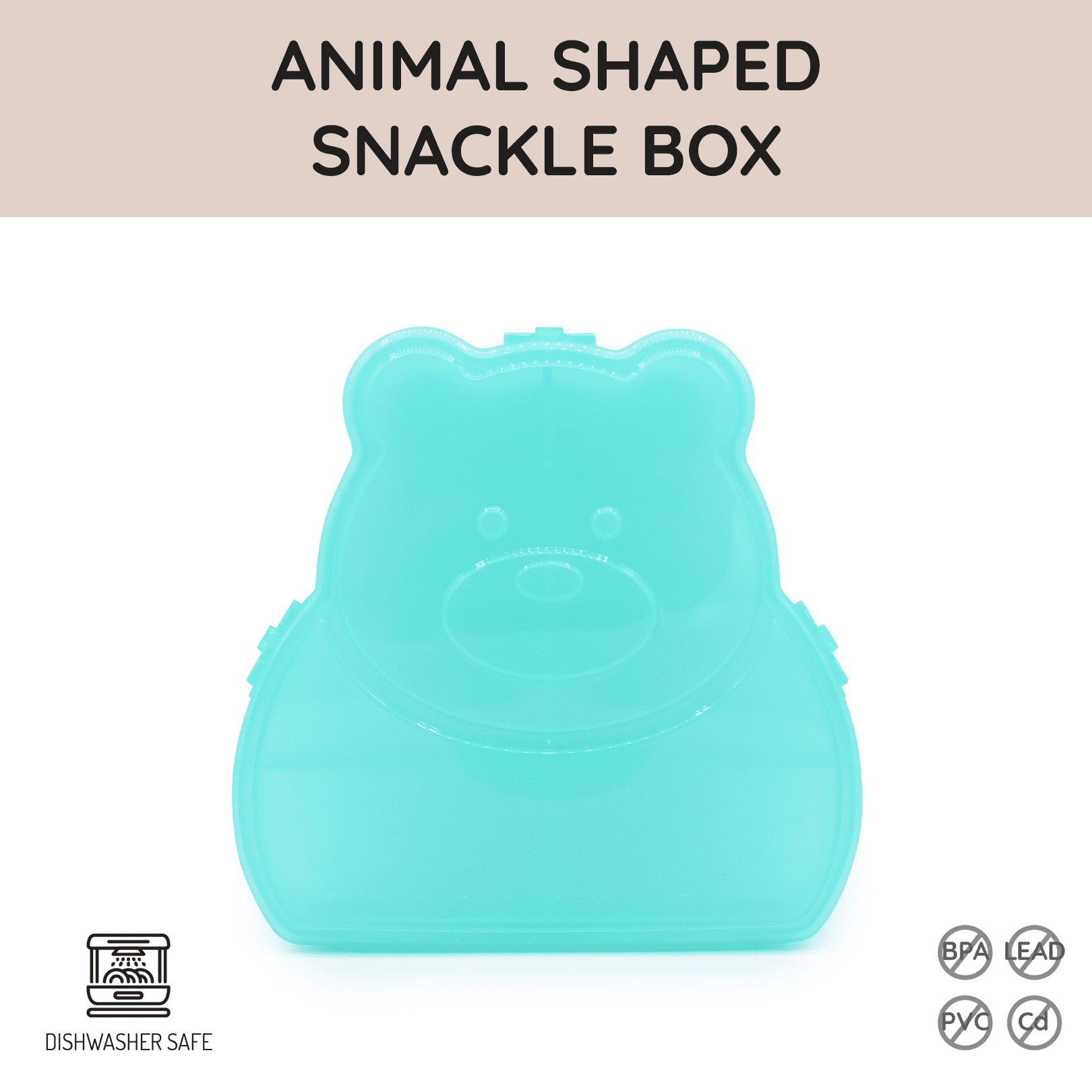 Melii Bear Snackle Snack Container, Spill-proof, BPA Free, Easy Grip, Toddler Snack Cup – Blue