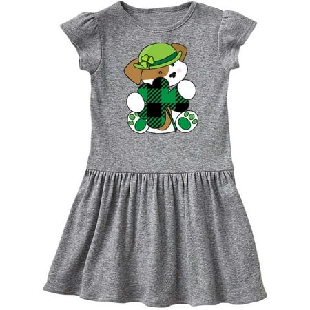 

Inktastic St Patricks Day Irish Buffalo Plaid Puppy Gift Toddler Girl Dress