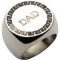 thumbnail image 2 of Men's Stainless Steel Circle DAD with Greek Key Design Ring, 2 of 2