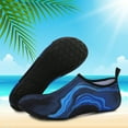 thumbnail image 6 of Men and Women a Slip On Barefoot Quick-Dry Beach Aqua Yoga Water Shoes (Water Smudge/Blue, 9.5-10.5 Women/8.5-9 Men), 6 of 8