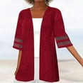 thumbnail image 2 of Jinhomg Women's Lightweight Cardigan Plus Size Comfy Half Sleeve Open Front Kimono Cardigans Casual Loose Cover Ups 2025 Flowy Beachwear Clearance Items for Women Red S, 2 of 6