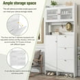 thumbnail image 6 of 82’’H Shoe Cabinet with Open Storage Space,Entryway Hall Tree with 3 Flip Drawers,Multi-functional Foyer Cabinet with 2 Tempered Glass Doors for Hallway, 6 of 6