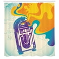thumbnail image 3 of Ambesonne Vintage Shower Curtain, Retro Vintage Radio Music, 69"Wx70"L, Purple and Blue, 3 of 3