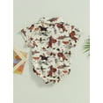 thumbnail image 4 of Cenuakty Infant Baby Boys Romper Boots/Horse/Cactus Print Turn-Down Collar Short Sleeve Western Style Jumpsuits Summer Newborn Bodysuits, 4 of 9