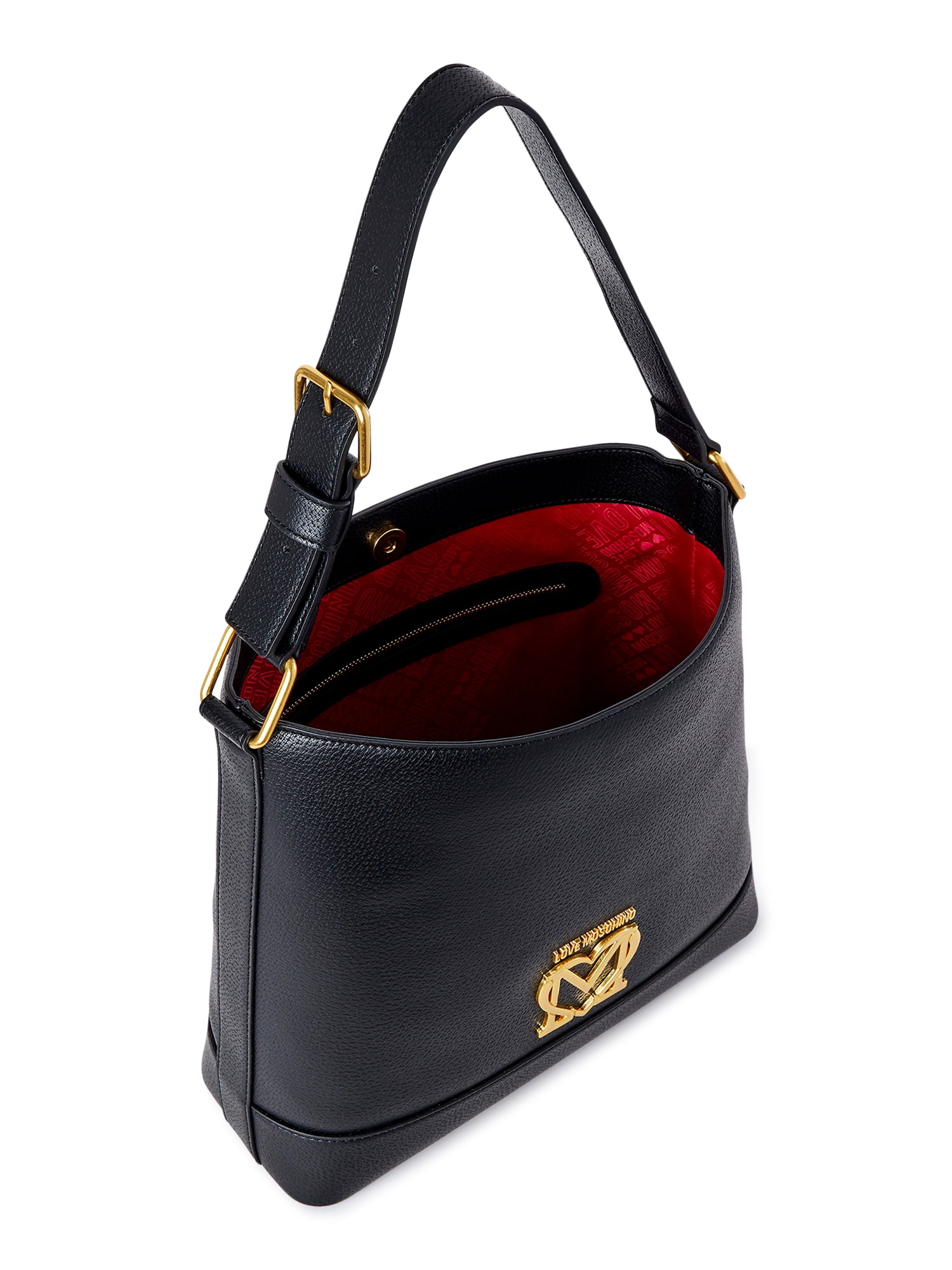 Love Moschino Women's Black Hobo Bag with Scarf