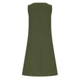 thumbnail image 6 of Danhjin Women's Summer Linen Midi Long Beach Tank Dress Casual Flowy Loose A-Line Tank Dress Crewneck With Hem Dress Vacation Outfits Wrinkle-Free With Pockets, 6 of 6